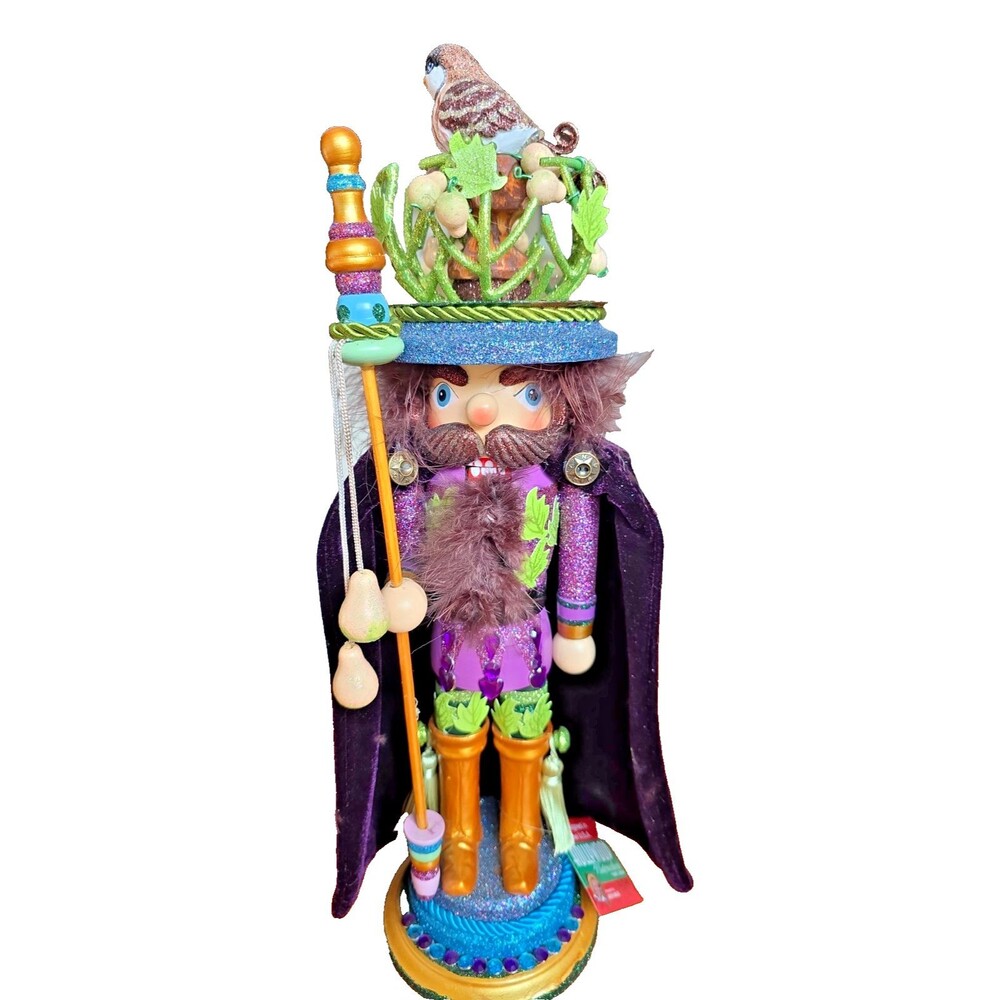 Kurt Adler HA0339 18" Hollywood Partridge in a Pear Tree Nutcracker, Black